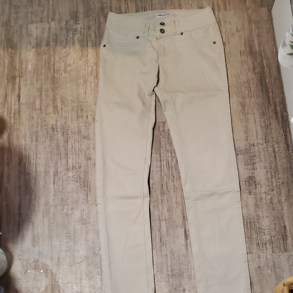 🌻 Blue Crush Beige Pants with Decorative Buttons